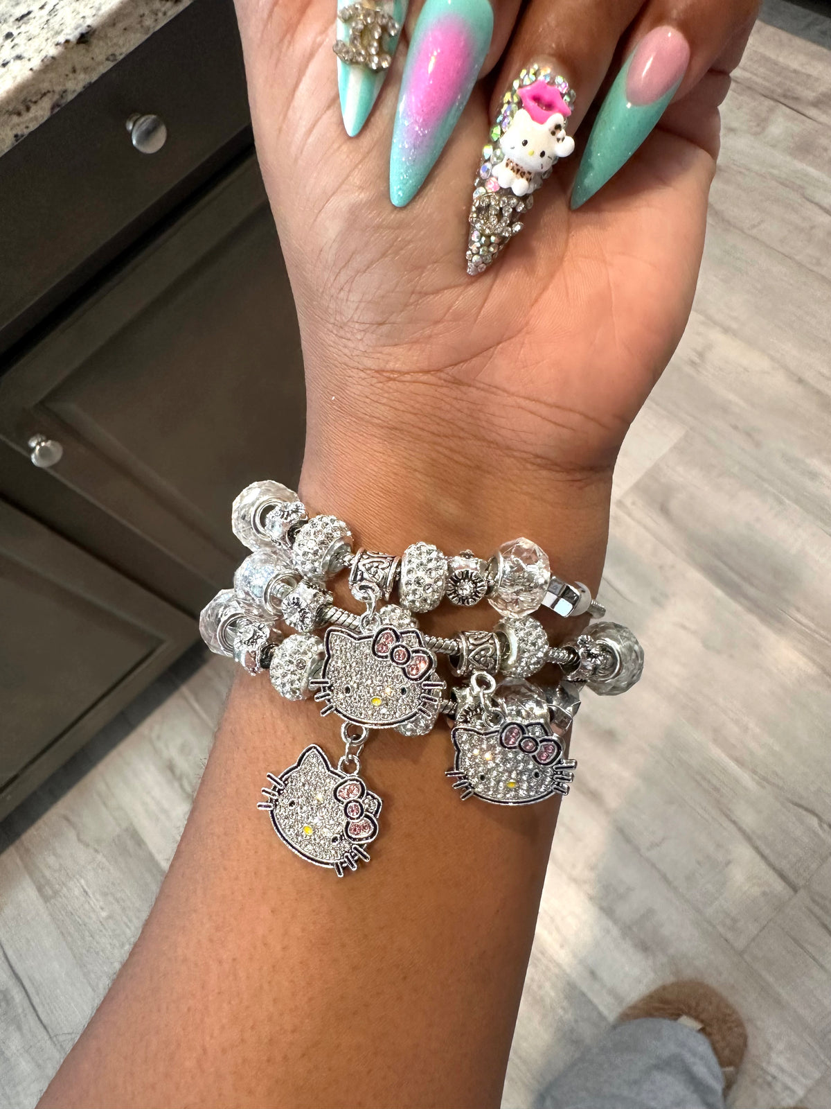 Bling Kitty Charm Bracelet